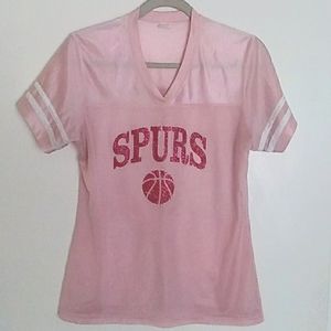 Ladies short sleeve pink SPURS basketball jersey
